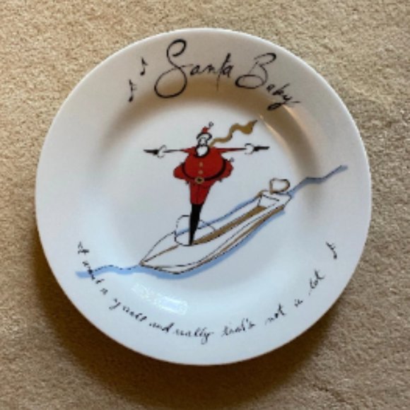 Vintage Pottery Barn ‘Santa Baby’ Christmas Plates 8 1/2” - Picture 1 of 3